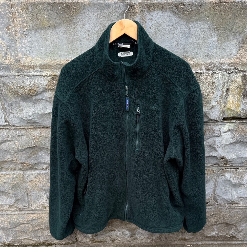 Vintage LL Bean Deep Pile Sherpa Jacket XL 90s Fleece Full Zip Gorpcore Hiking